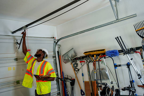 Professional Garage Door Maintenance technician working in Alpine, TX